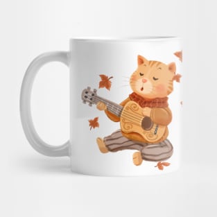 Autumn music happy cat Mug